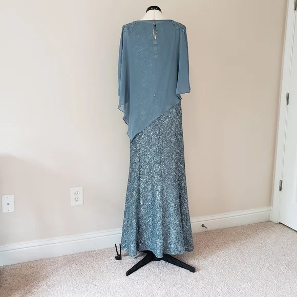 Camille LA VIE Formal Evening Gown 2 Piece Light Blue Sequin - Picture 4 of 16